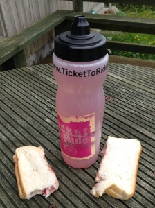 Jelly piece and carb juice (thanks for the bottle 'Ticket to Ride')