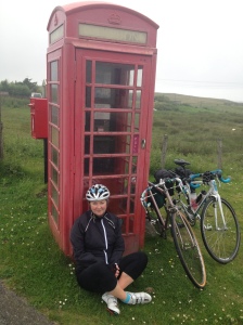 Using a telephone box as a resting post